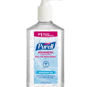 Purell Advanced Hand Sanitizer Gel-12/8oz Pump Bottles